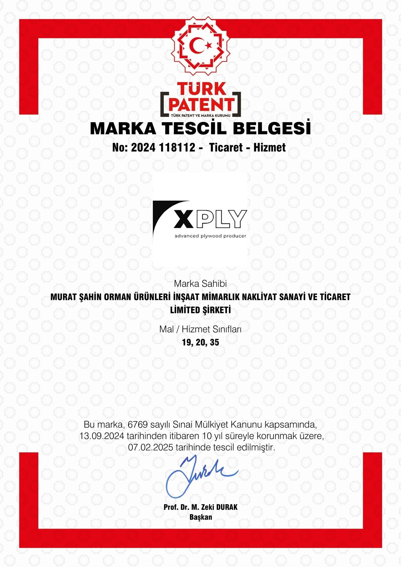 Marka Tescil Belgesi – XPLY